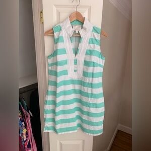 Sail To Sable, Large, Striped Dress in Mint and White EUC, no flaws noted